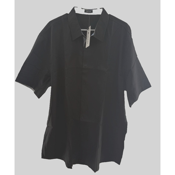 Men's Casual Button Down Shirts Wrinkle-Free Short Sleeve Business Dress Sz 2XL - Picture 1 of 15